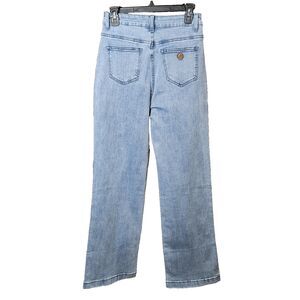 Etello Women’s 12 Light Blue High Waisted Straight Wide Leg Leg Denim Jeans